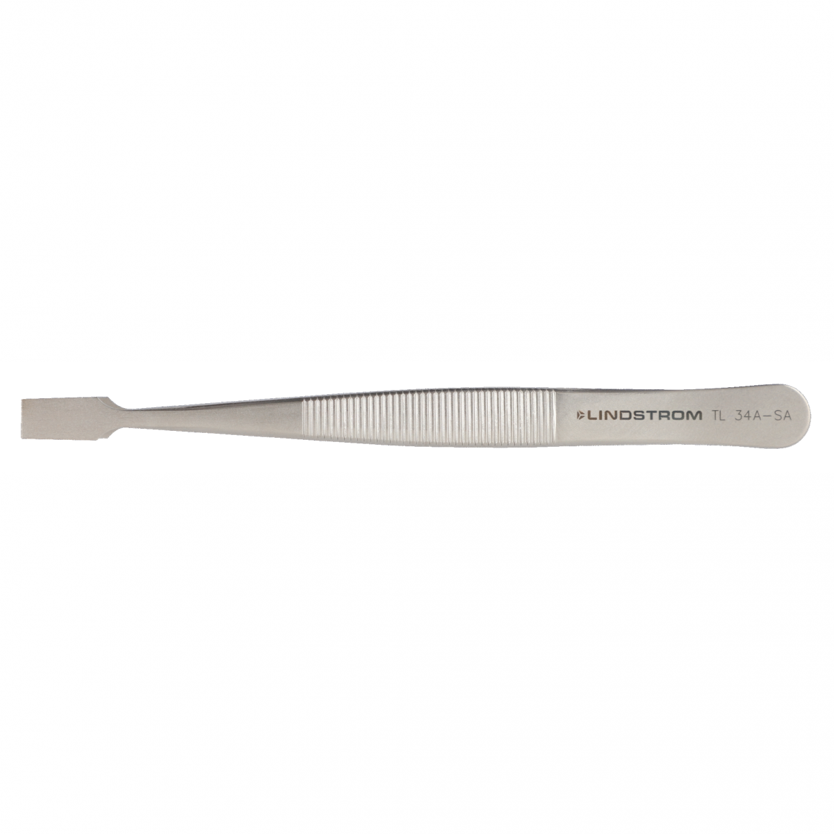 Lindström 不銹鋼高精度鑷子 34A 型，帶有鋸齒狀手柄和光滑、細、方形、扁平的尖端 TL34A-SA - 商品圖 2